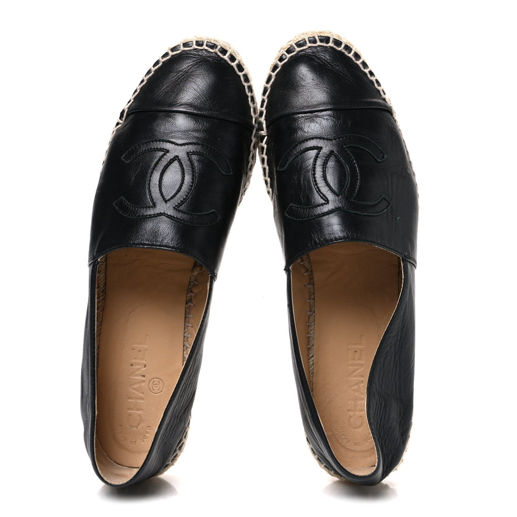 Lambskin CC Espadrilles 39 Black