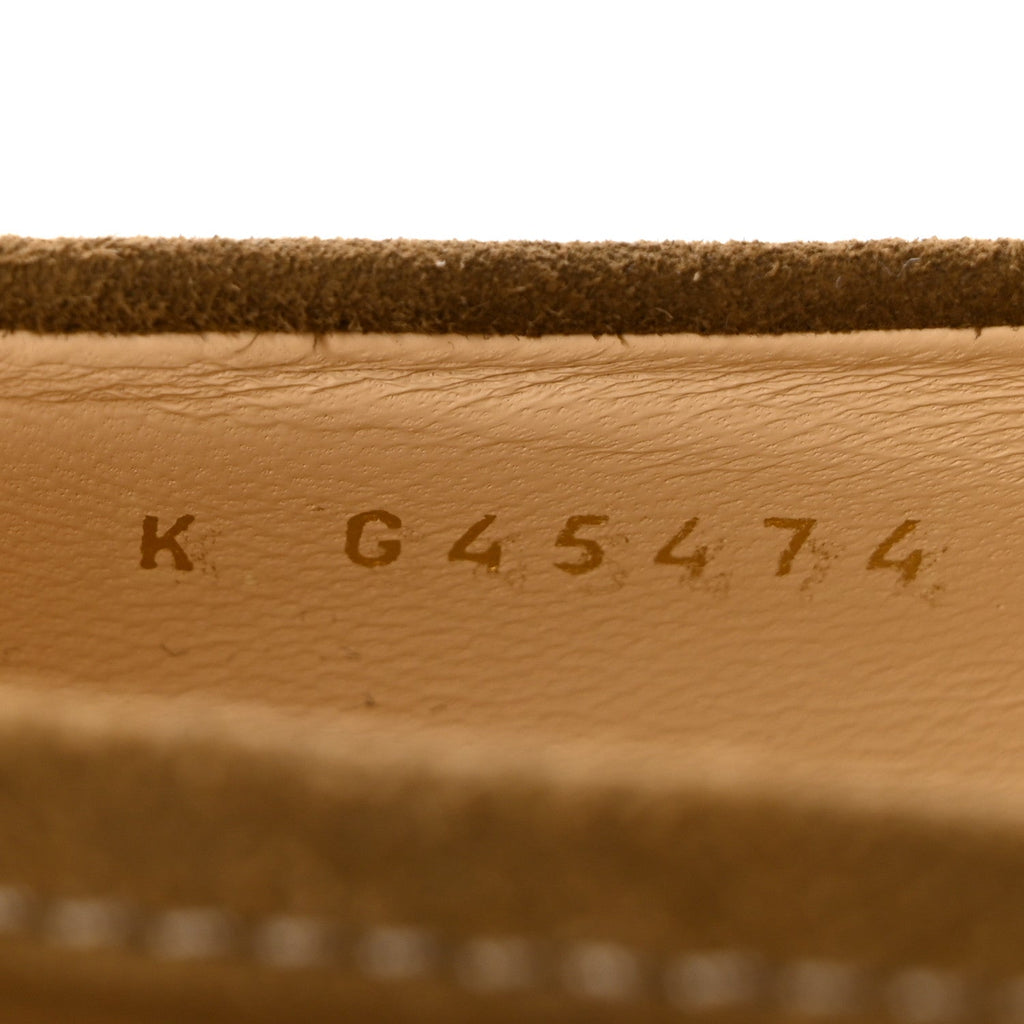 Suede Kidskin Quilted CC Turnlock Loafers 38 Light Brown