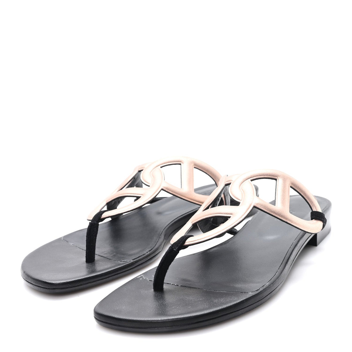 Metallic Chevre Velours Womens Egerie Sandals 39 Black Or Rose