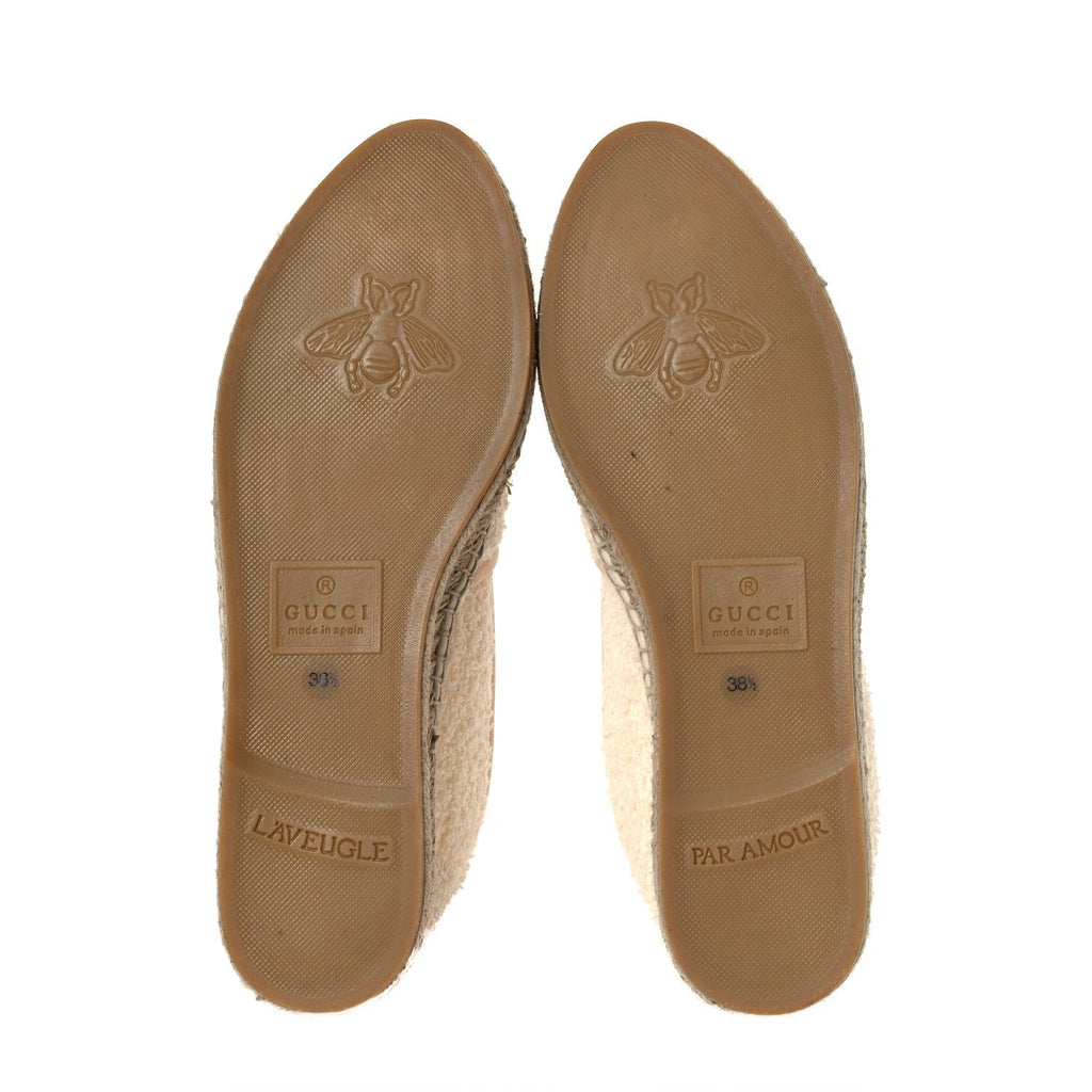 Terry Cloth Interlocking G Espadrilles 38.5 Ivory Dusty White Beige