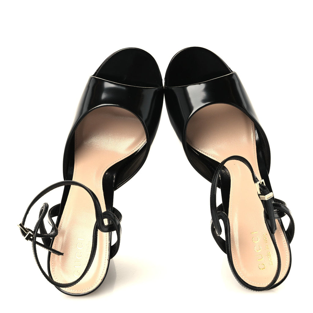 Regent Calfskin Nizza 95mm Platform Sandals 39 Black