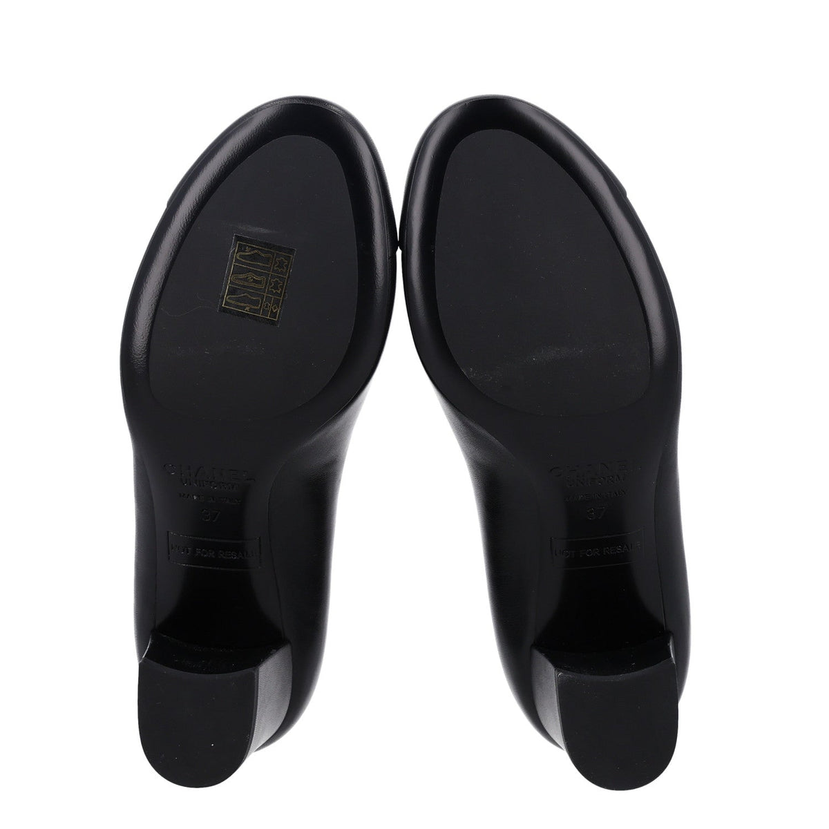 Lambskin Cap Toe CC Uniform Pumps 37 Black