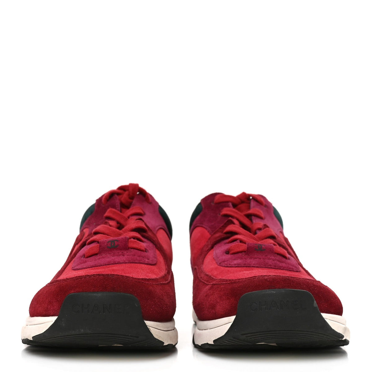 Suede Calfskin CC Sneakers 40 Burgundy Red
