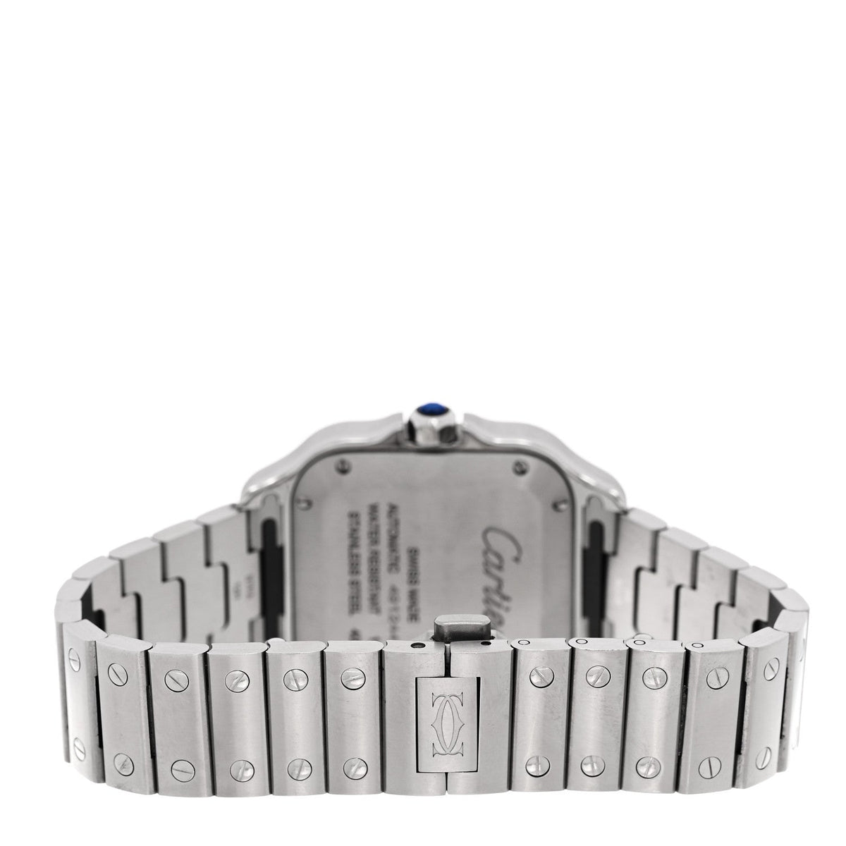 Stainless Steel 35mm Santos de Cartier Automatic Watch Blue