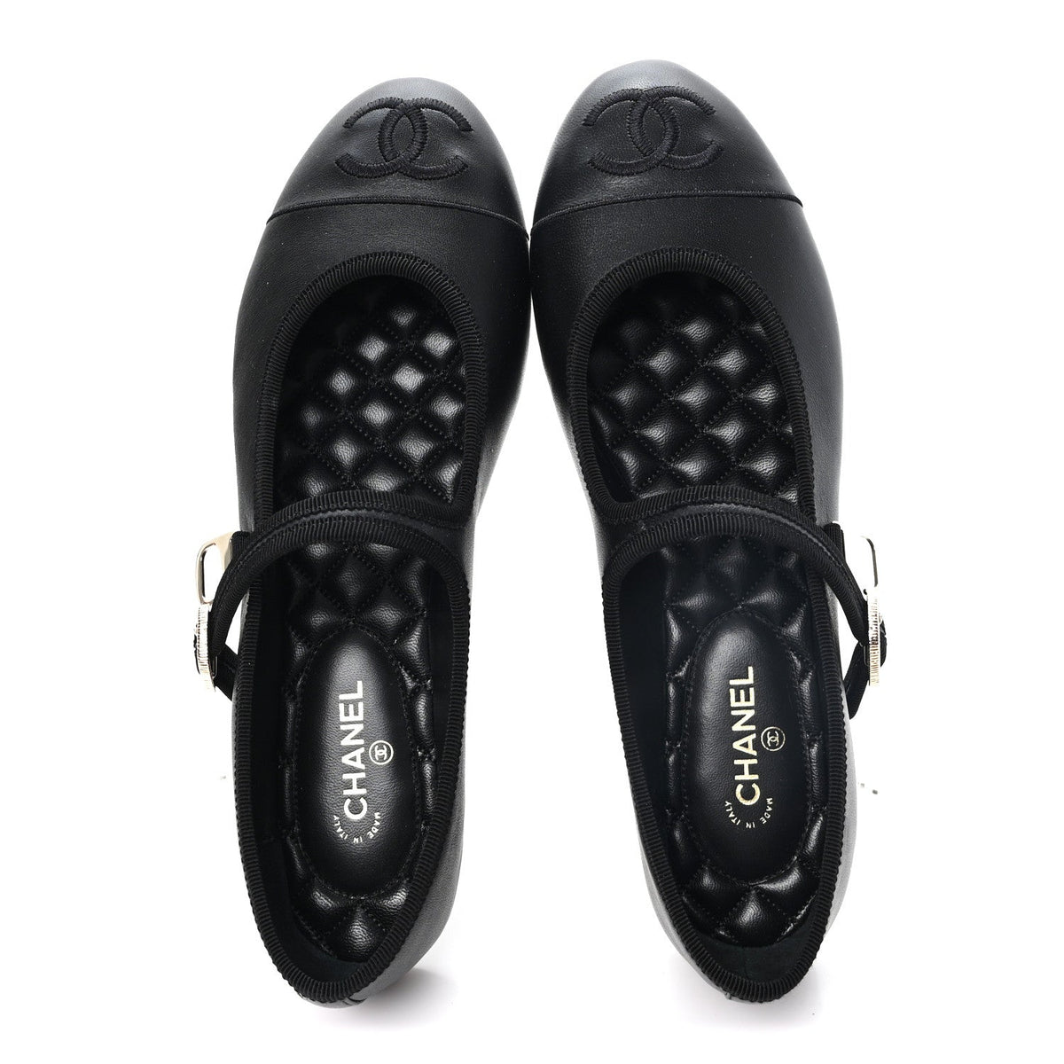 Lambskin Mary Jane Flats 40.5 Black