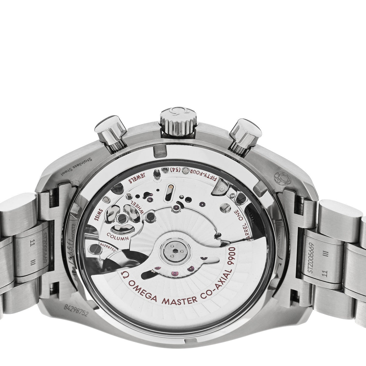 Stainless Steel 44mm Speedmaster Racing Co-Axial Master Chronometer Chronograph Automatic Watch White 329.30.44.51.04.001