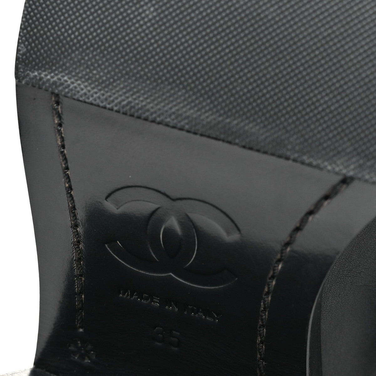 Calfskin Cap Toe High Boots 35 Black
