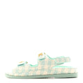 Wool Tweed Velcro Dad Sandals 37.5 Light Blue Ivory