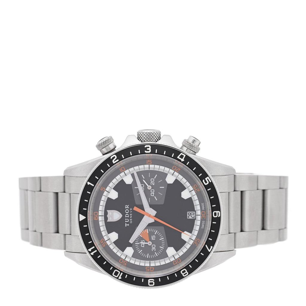 Stainless Steel 42mm Heritage Chrono Automatic Watch Black 70330N
