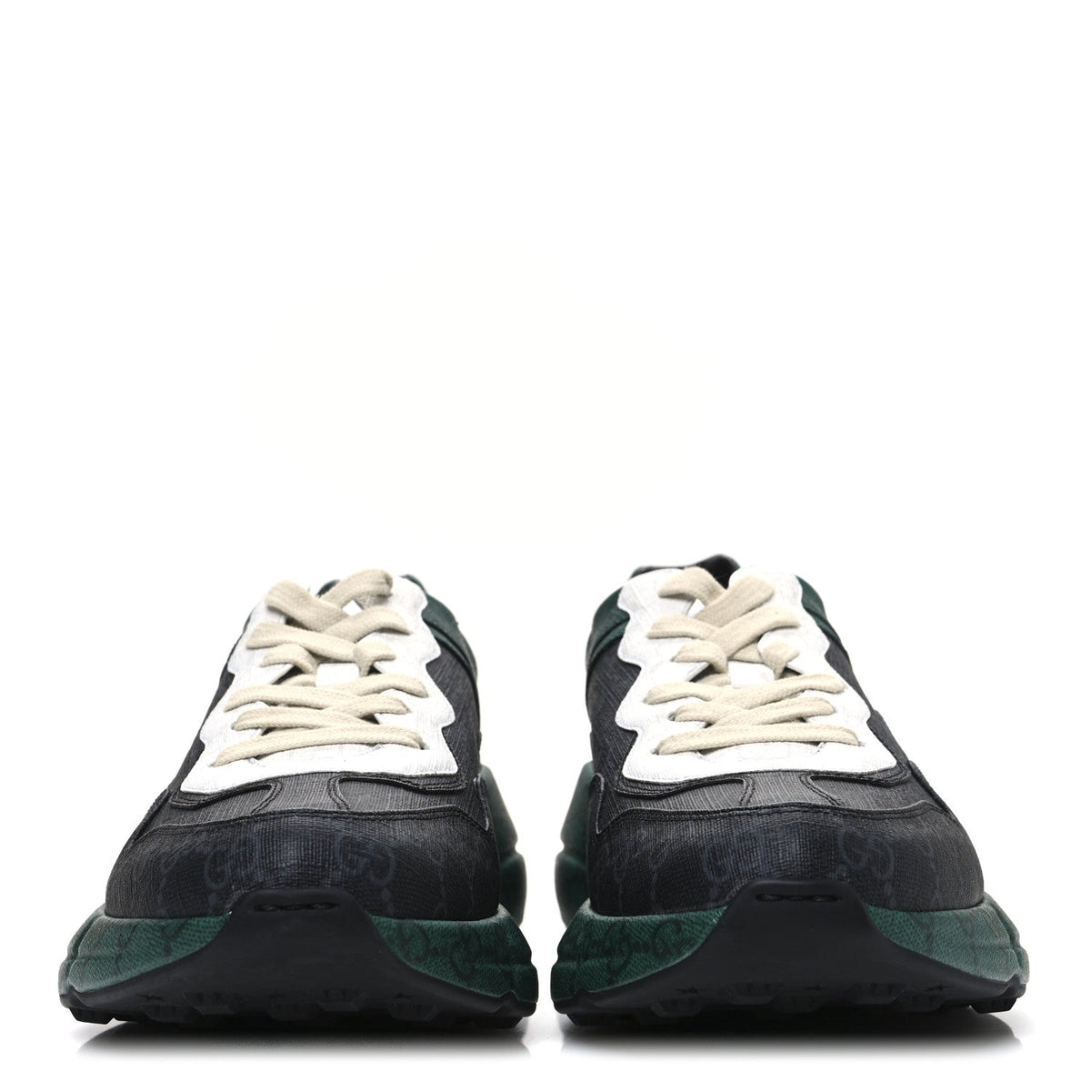 GG Supreme Monogram Mens Rhyton Sneakers 8.5 Black Green