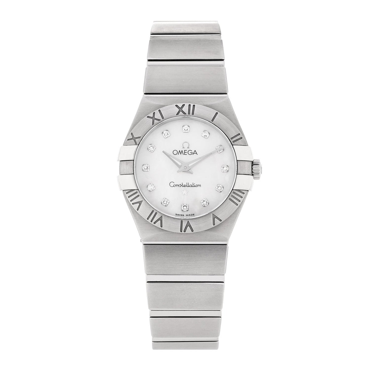 Stainless Steel Diamond Mother of Pearl 27mm Constellation Quartz Watch 123.10.27.60.55.001