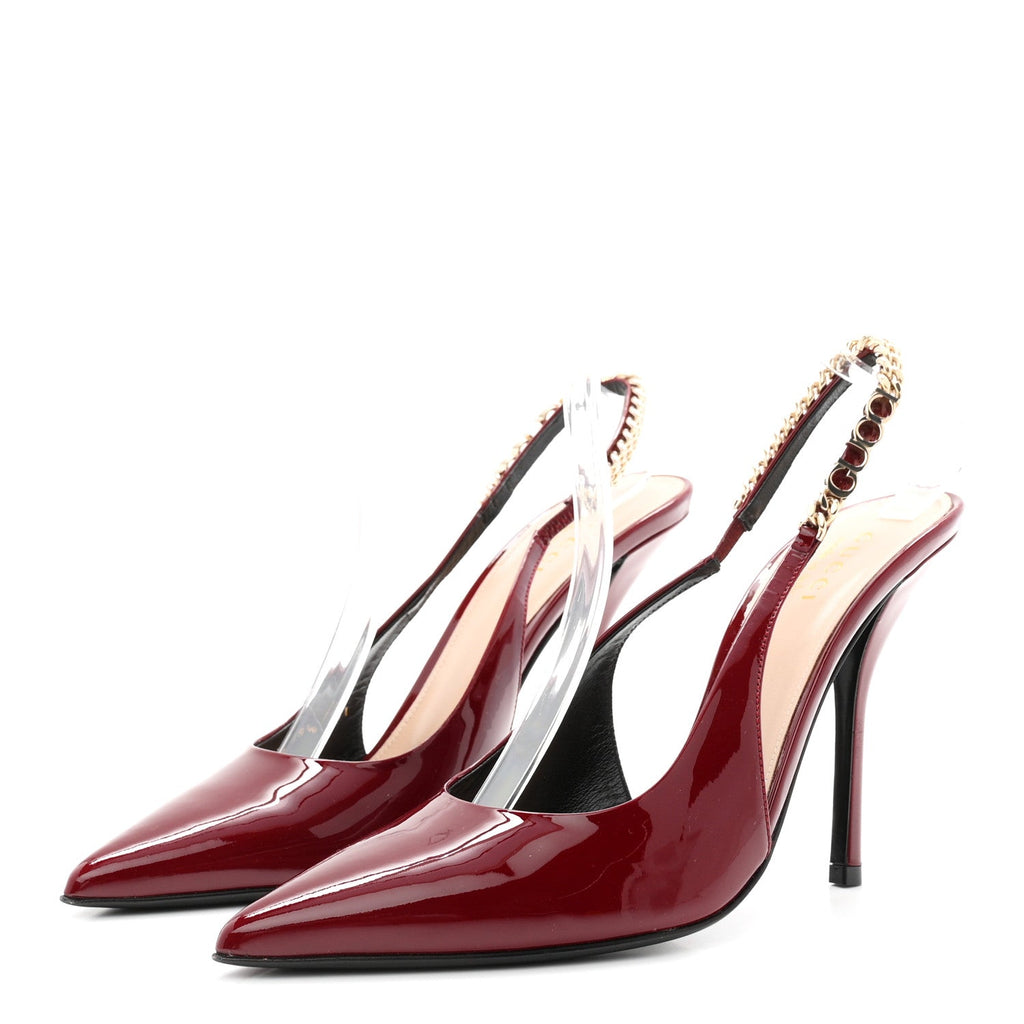 Patent Signoria Slingback Pumps 39.5 Rosso Ancora