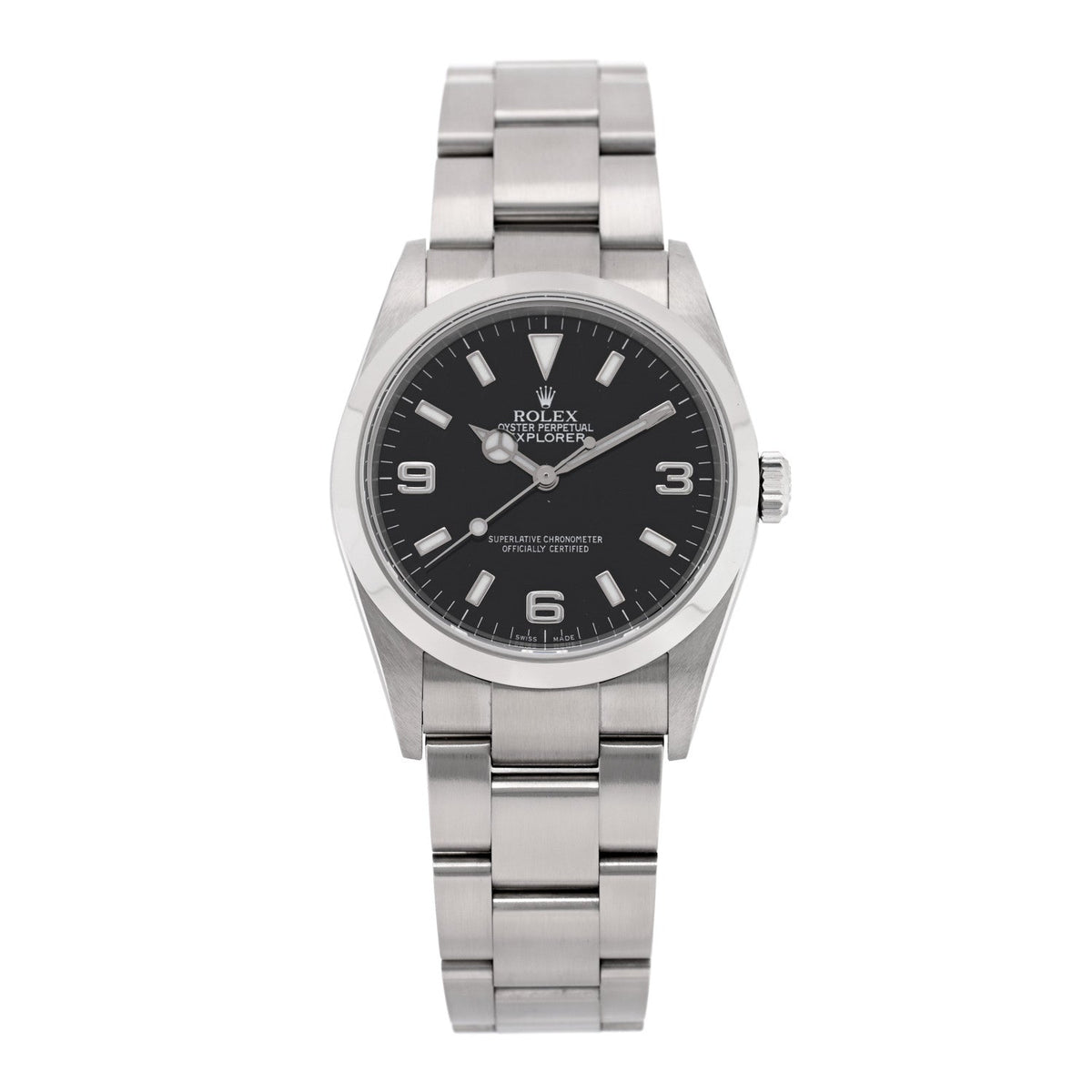 Stainless Steel 36mm Oyster Perpetual Explorer Watch Black 114270
