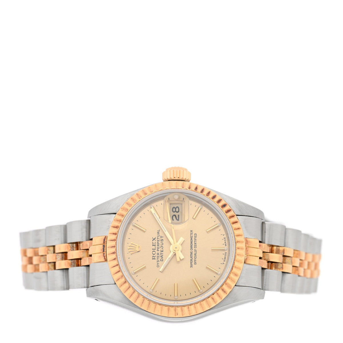Stainless Steel 18K Yellow Gold 26mm Oyster Perpetual Datejust Watch Champagne 69173