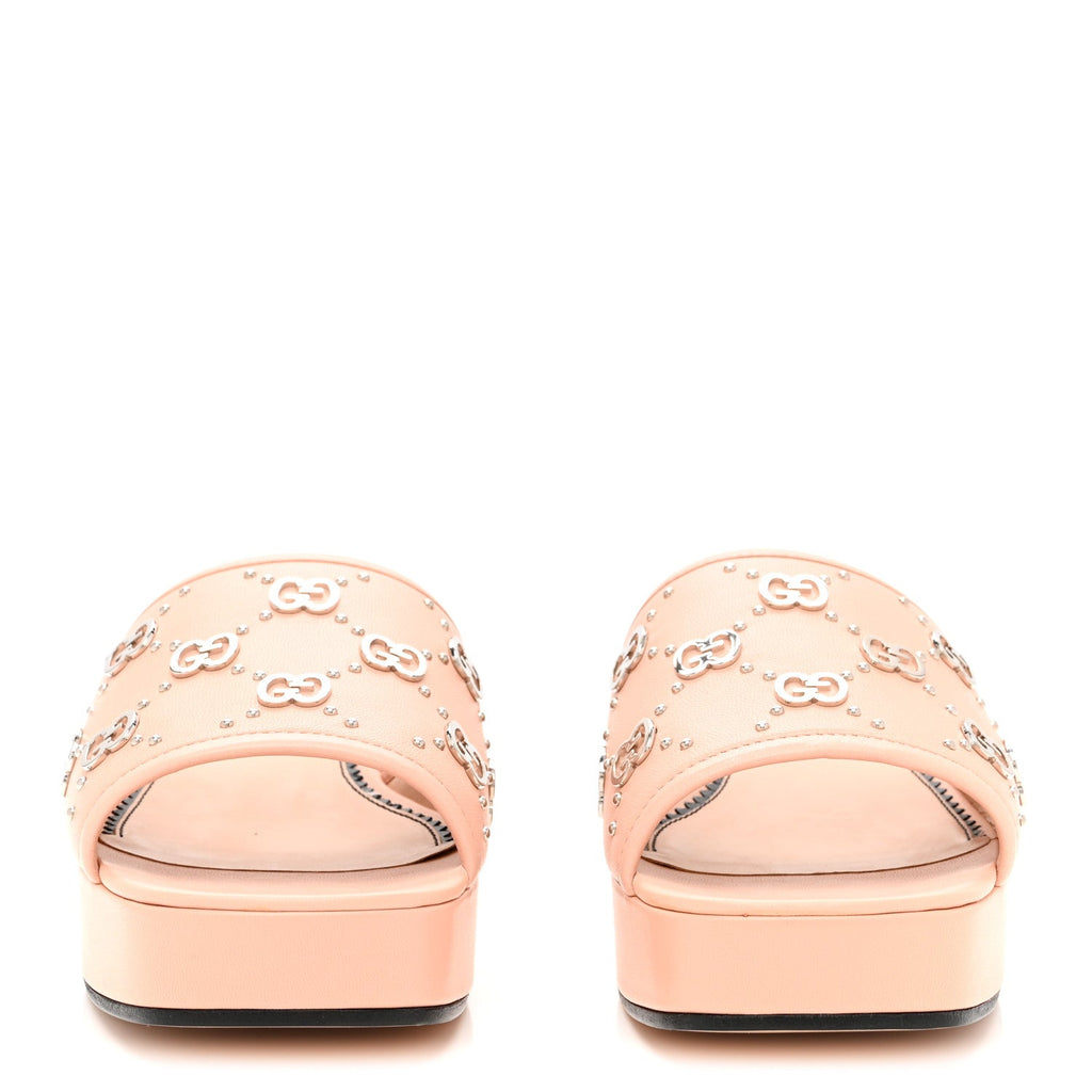 Malaga Kid Interlocking G Studs 25/50mm Platform Sandals 37.5 Perfect Pink