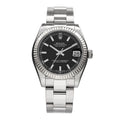 Stainless Steel 18K White Gold 31mm Oyster Perpetual Datejust Watch Black 178274