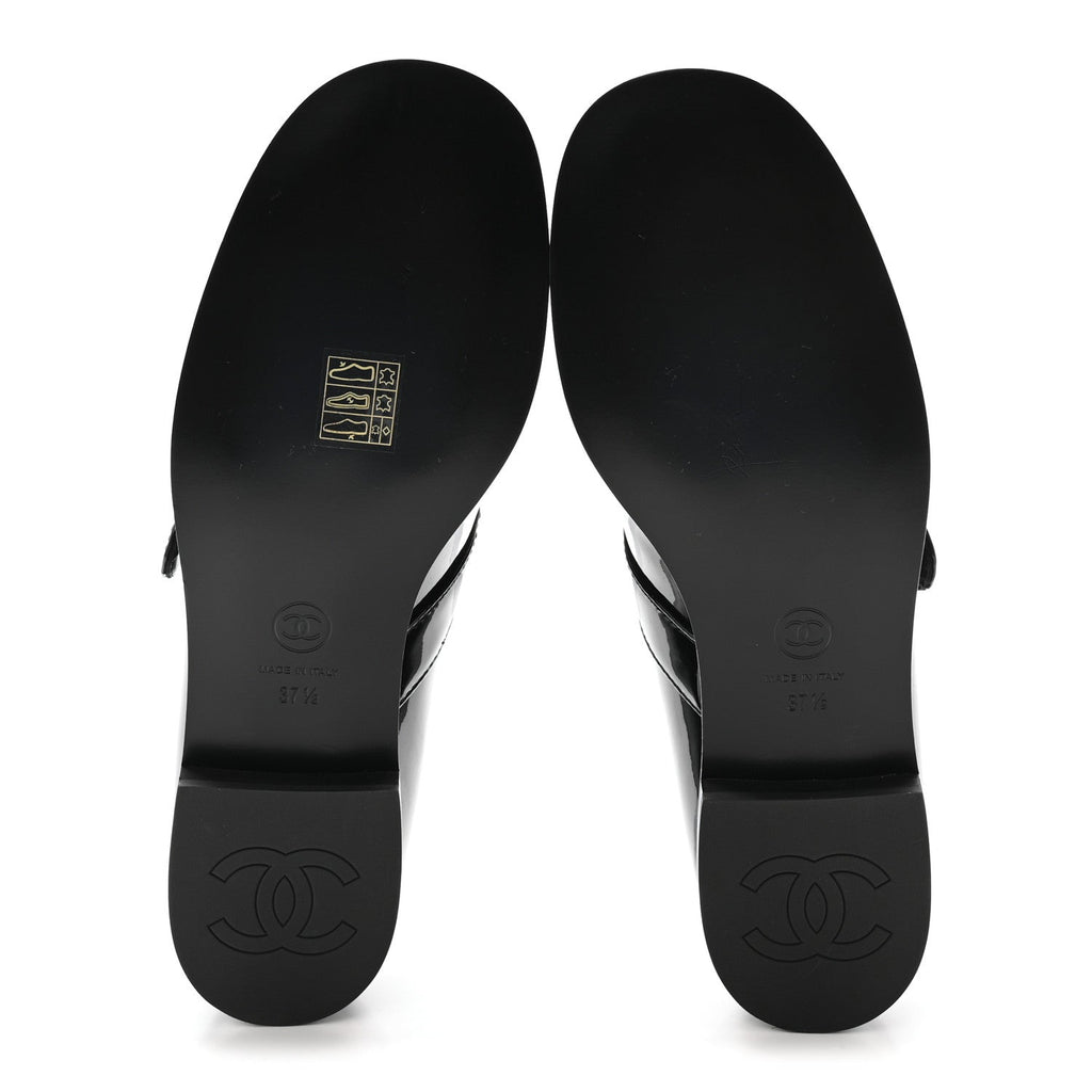 Patent Calfskin Mary Janes Flats 37.5 Black