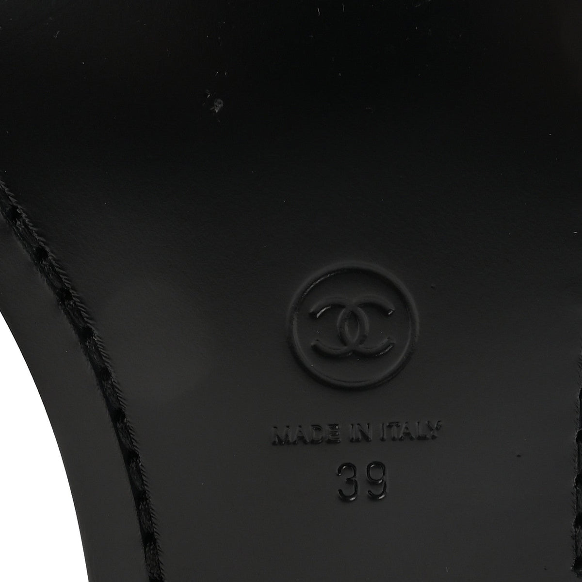 Shiny Calfskin Logo Loafers 39 Black