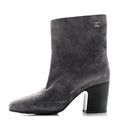 Suede Calfskin CC Short Boots 37.5 Grey