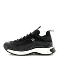 Velvet Calfskin Mixed Fibers Mens CC Sneakers 41 Black