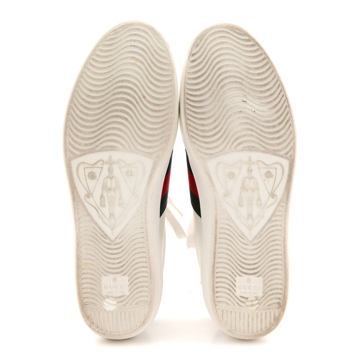 Calfskin Crocodile Web Mens Ace Sneakers 8 White Green