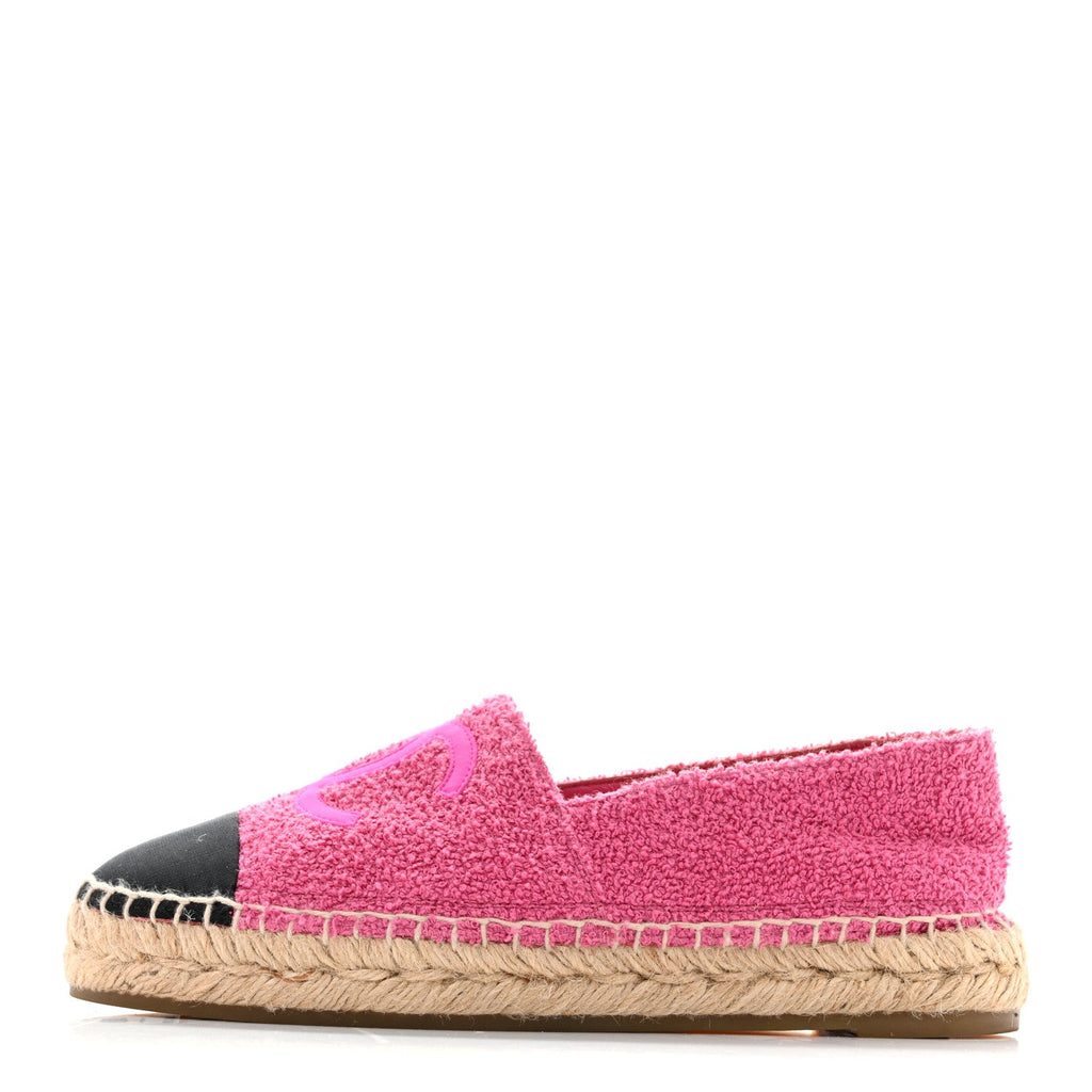 Fabric Grosgrain CC Espadrilles 38 Dark Pink Black