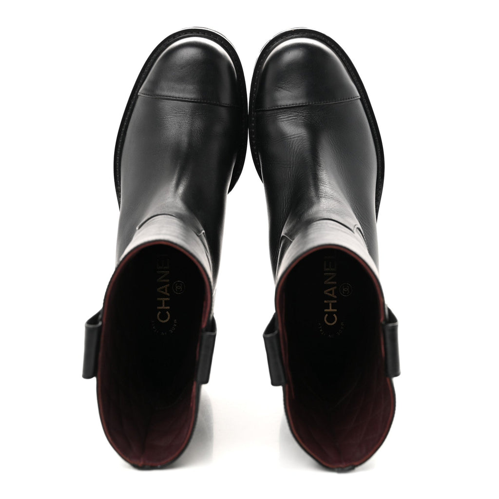 Calfskin CC Ankle Boots 39 Black