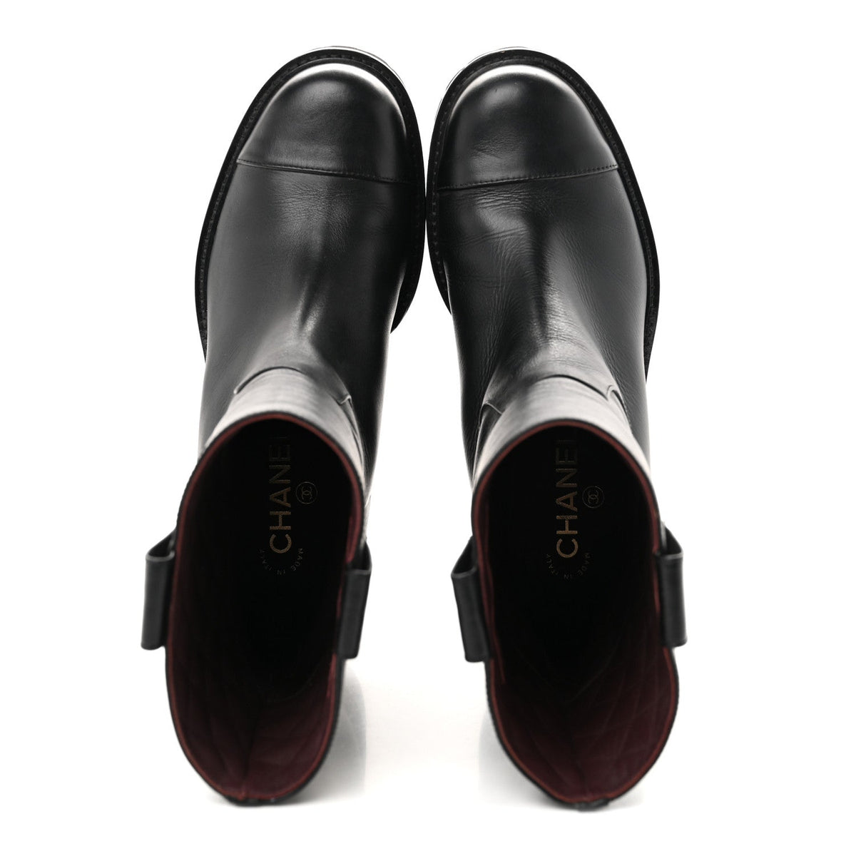 Calfskin CC Ankle Boots 39 Black