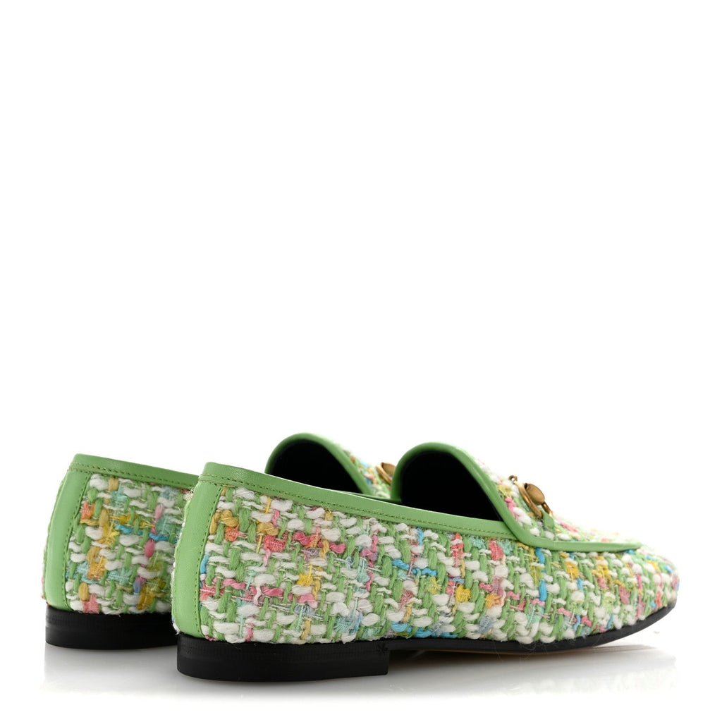 Tweed Multicolor Malaga Kid Horsebit Womens Jordaan Loafers 35.5 Green Multicolor