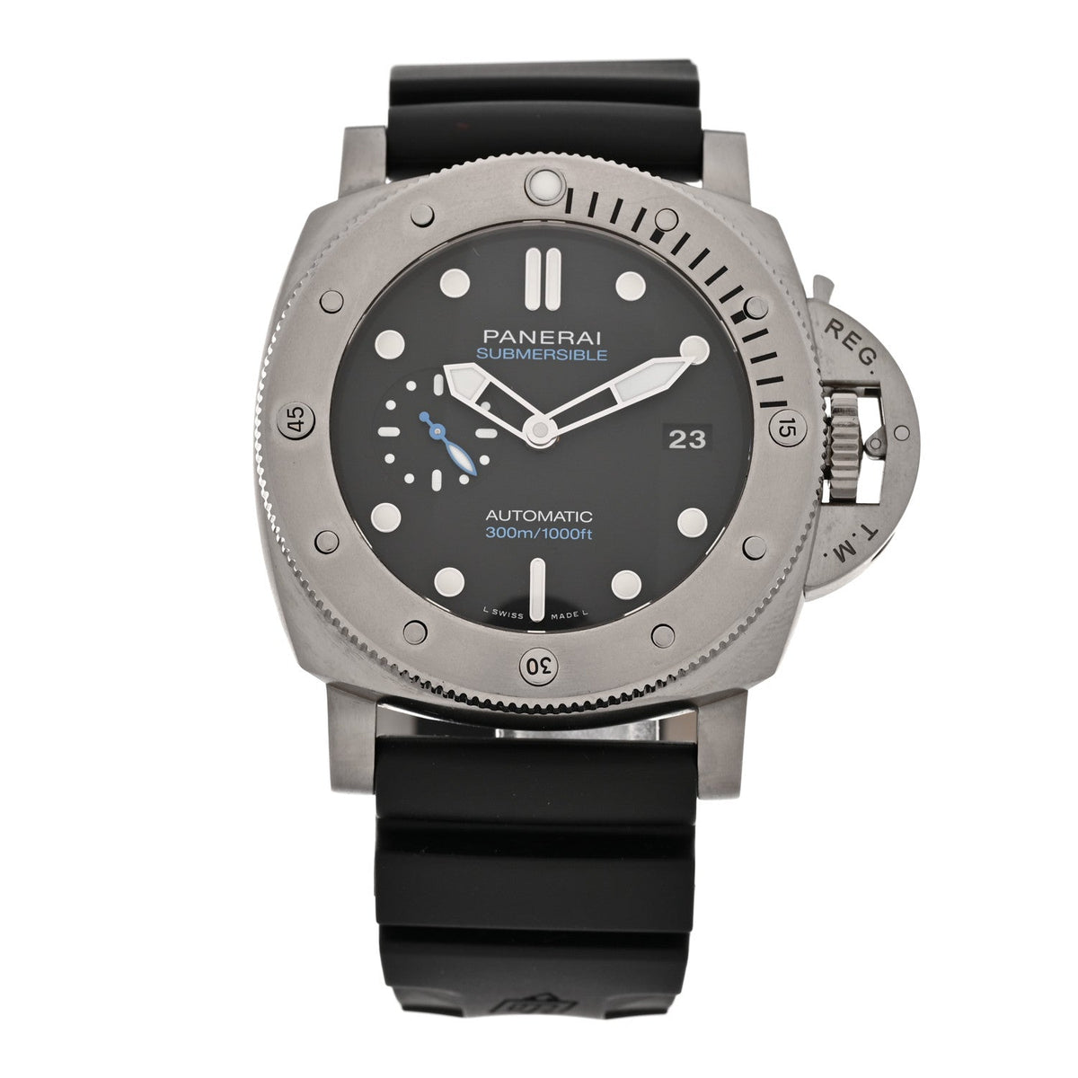 Titanium Rubber 47mm Luminor Submersible Automatic Watch Black PAM1305