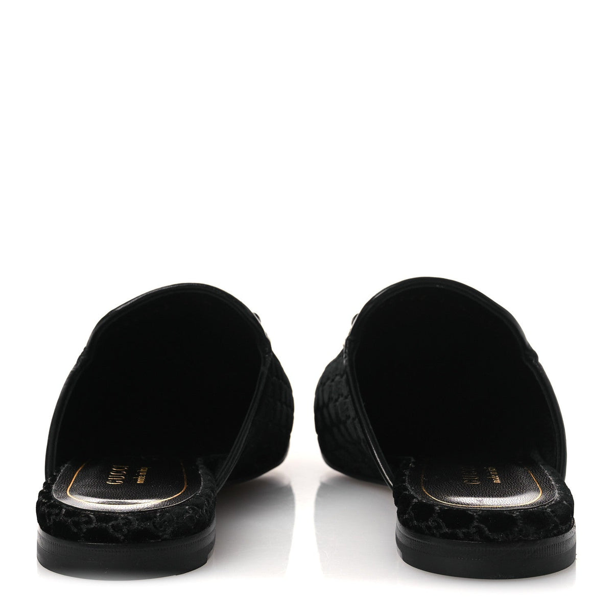 Velvet GG Monogram Womens Princetown Slippers 37.5 Black