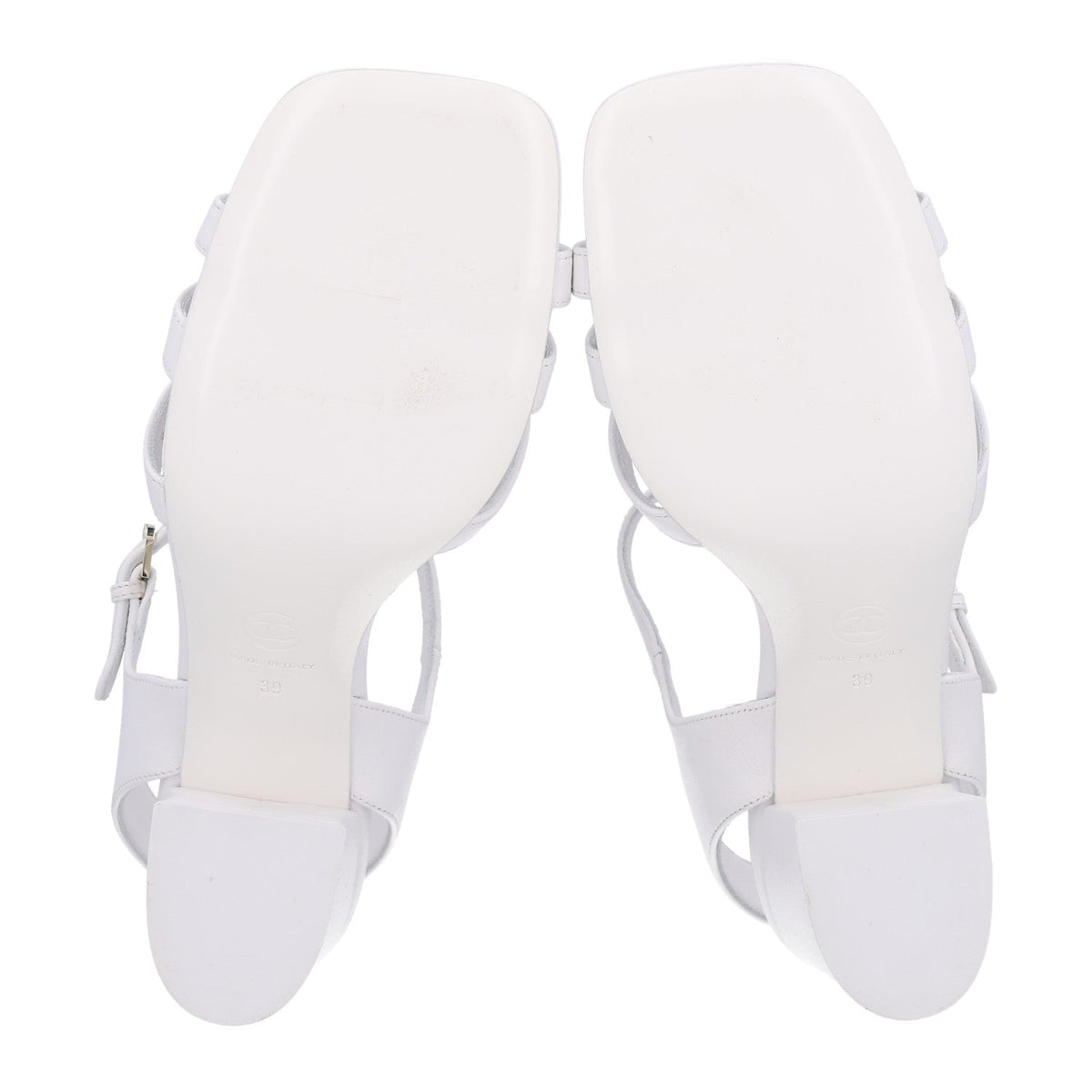 Lambskin Camellia Sandals 39 White