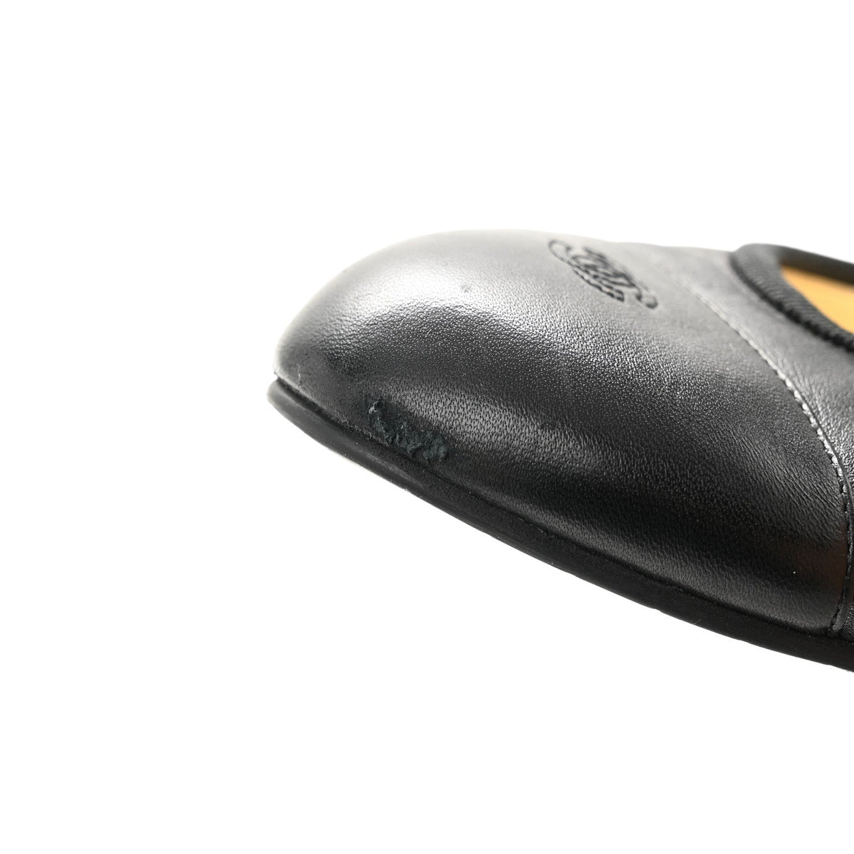 Lambskin Cap Toe CC Uniform Ballerina Flats 39 Black