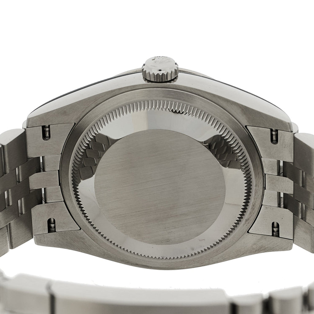 Stainless Steel 18K White Gold 36mm Oyster Perpetual Datejust Watch Bright Black 126234