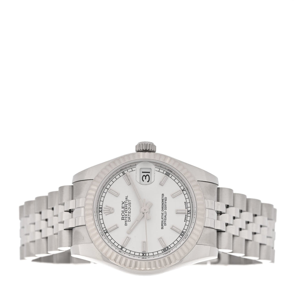 Stainless Steel 18K White Gold Diamond 31mm Oyster Perpetual Datejust Watch Silver 178274