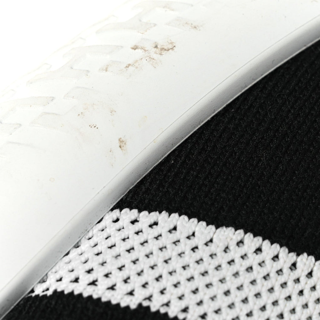 Knit Suede Goatskin Womens Crew Sneakers 39.5 Black White