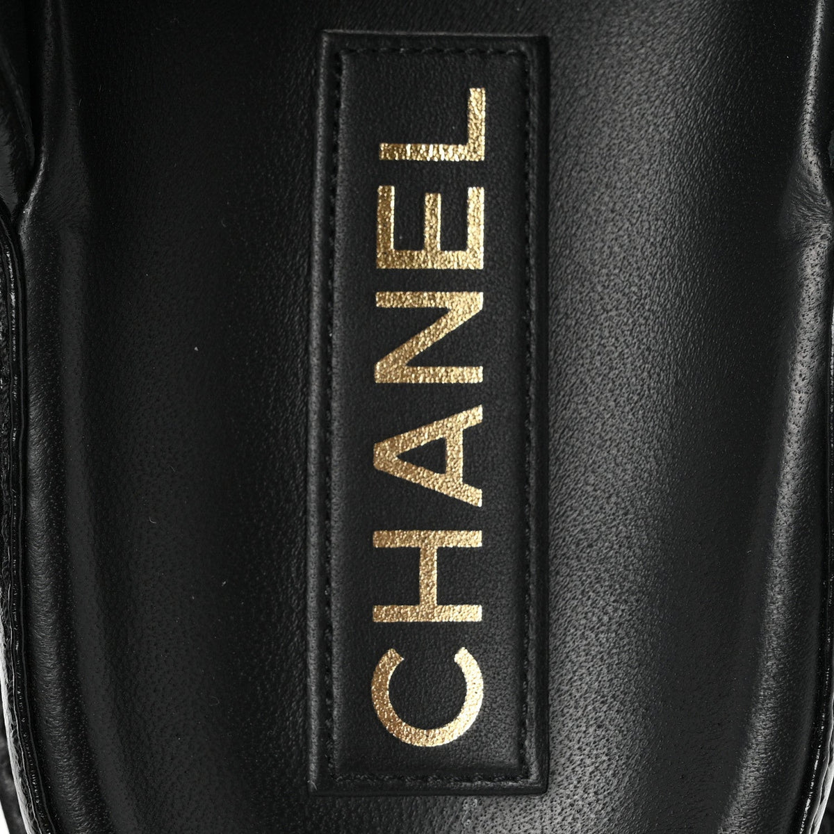 Lambskin Quilted Velcro Dad Chain CC Slide Sandals 39.5 Black