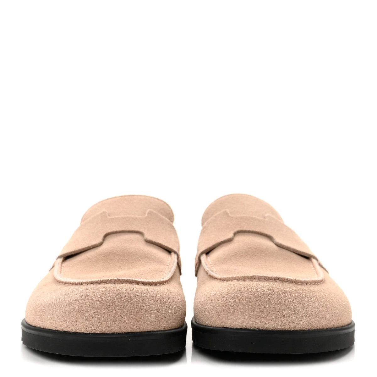 Suede Calfskin Womens Go Mules 37 Beige Nude