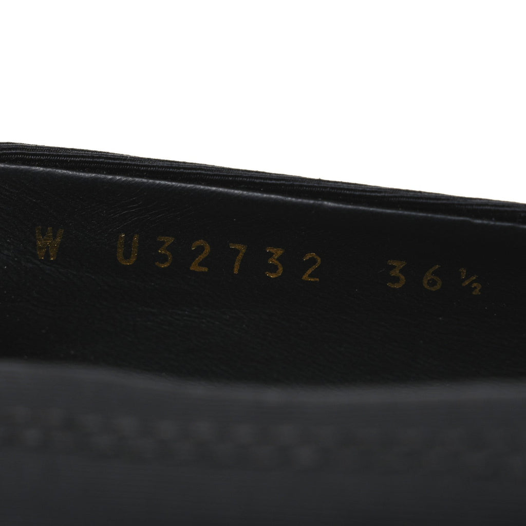 Grosgrain Cap Toe Uniform Ballerina Flats 36.5 Black