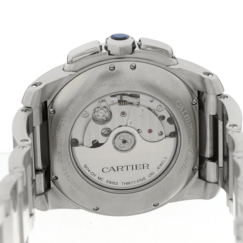 Stainless Steel 42mm Calibre de Cartier Chronograph Automatic Watch