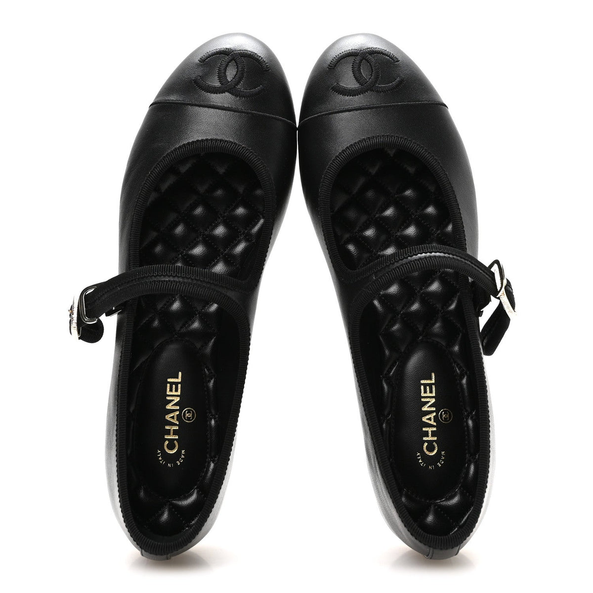 Lambskin Mary Jane Flats 40 Black