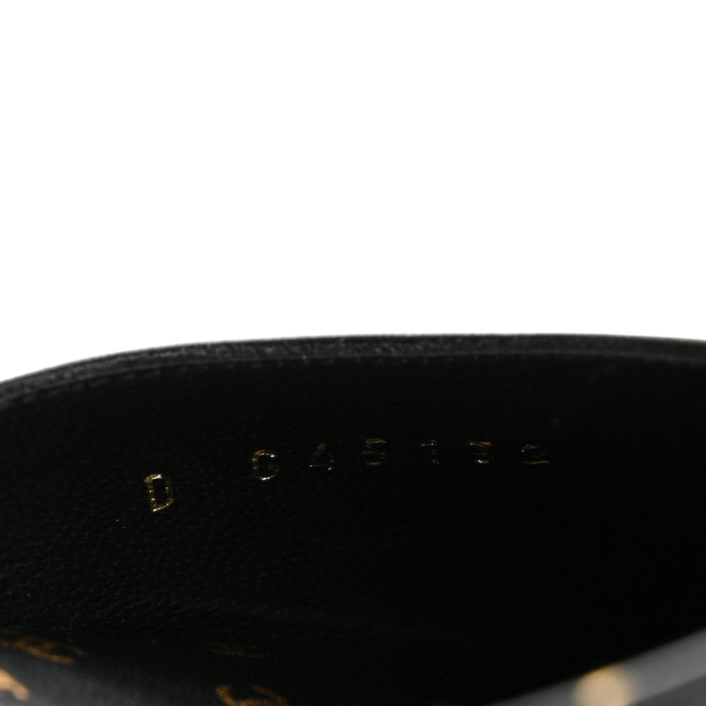 Printed Lambskin Patent Calfskin Cap Toe CC Slingbacks 36.5 Black Gold