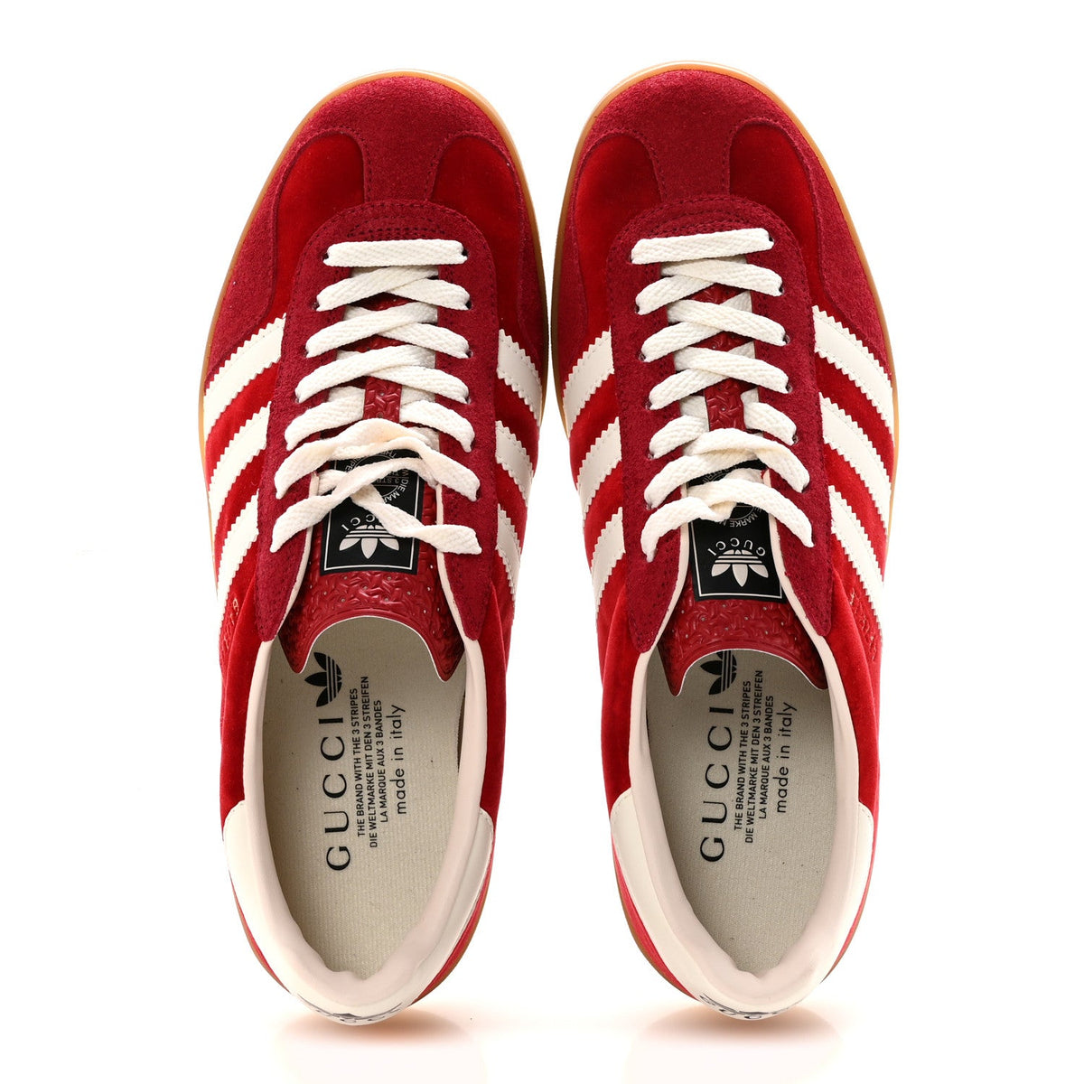 X ADIDAS Softy Velvet Suede Madeira Demetra Mens Gazelle Sneakers 8 Vulcanic Red Off White Hibiscus Red