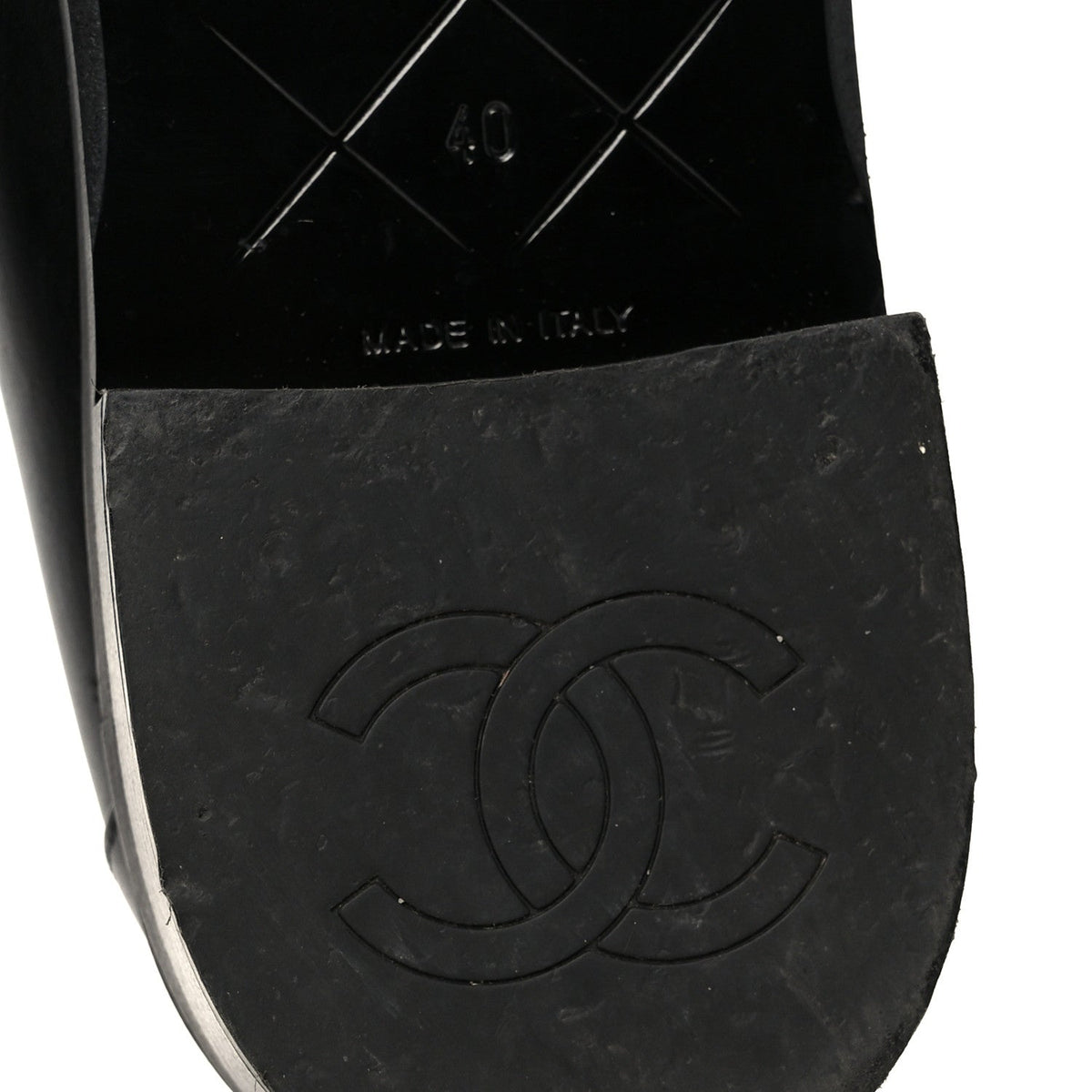 Calfskin CC Turnlock Moccasins 40 Black