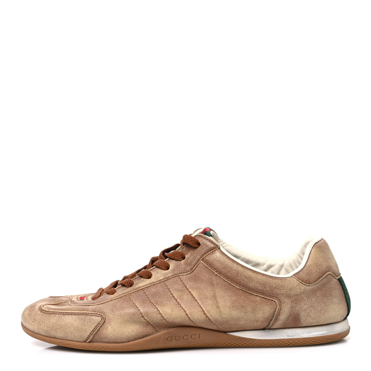 GG Monogram Suede Web Mens Shift Sneakers 9.5 Beige Brown
