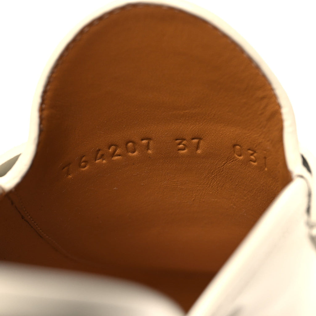 Cordovan Lux Horsebit Platform Mules 37 Mystic White
