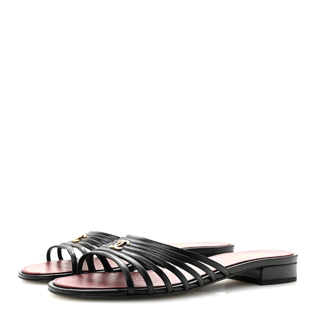 Goatskin CC Sandals 38.5 Black