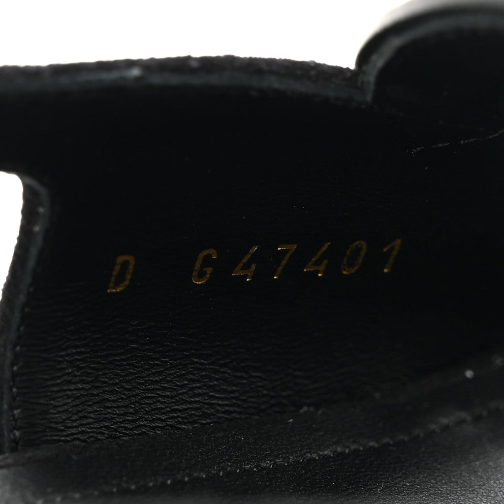 Suede Calfskin Platform CC Sandals 35 Black