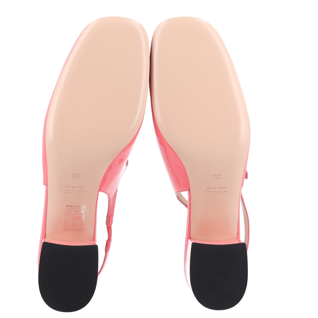 Vernice Crystal Horsebit Charlotte 42mm Slingback Pumps 39 Bubble Gum