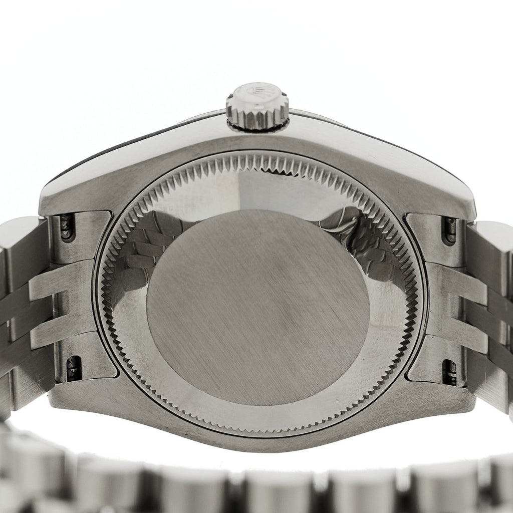 Stainless Steel 18K White Gold Diamond 31mm Oyster Perpetual Datejust Watch Dark Grey Roman 178274